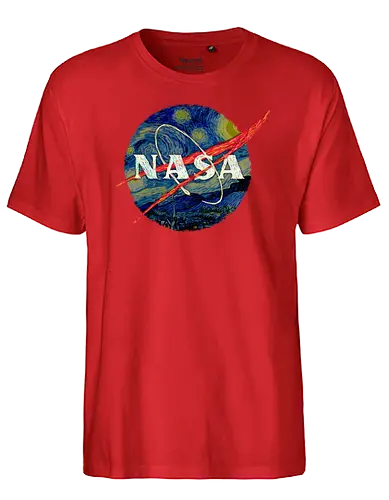 Starry NASA - nasa, weltraum, space, van gogh, starry night, classic art, mashup - Fairtrade T-Shirt