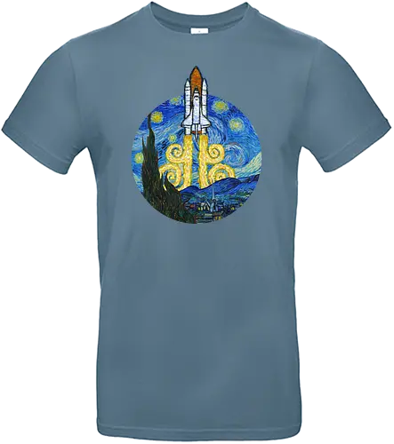 Starry Space shuttle - van gogh, starry night, space shuttle, weltraum, science, space, raumschiff, nasa - Standard T-Shirt