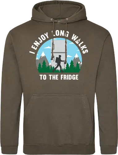 I enjoy long walks to the fridge