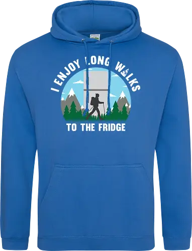 I enjoy long walks to the fridge