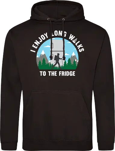 I enjoy long walks to the fridge