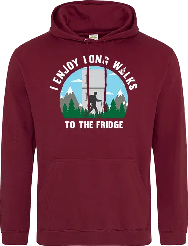 I enjoy long walks to the fridge