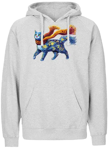 Starry cat - katze, van gogh - Fairtrade Hoodie