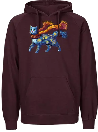 Starry cat - katze, van gogh - Fairtrade Hoodie