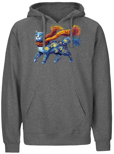 Starry cat - katze, van gogh - Fairtrade Hoodie