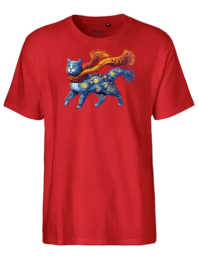 Starry cat - katze, van gogh - Fairtrade T-Shirt