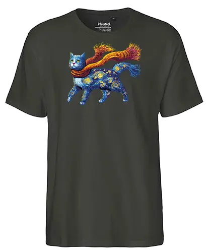 Starry cat - katze, van gogh - Fairtrade T-Shirt