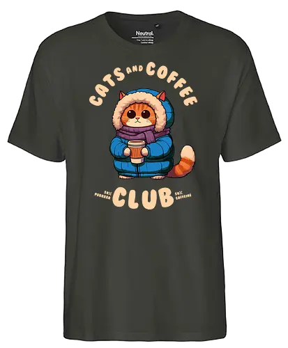 Cats and Coffee Club - Cats, coffee, kaffee, katze - Fairtrade T-Shirt