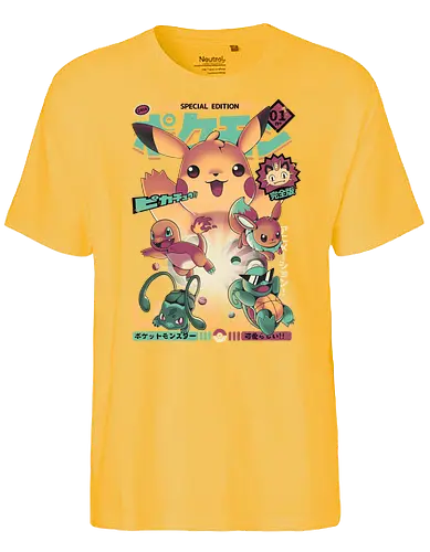 Pokezine - magazine, pocket, monster, go, Lets Go, gaming - Fairtrade T-Shirt
