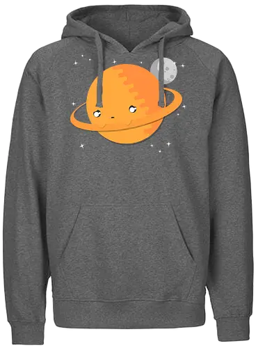Sad Saturn - planet, sad, traurig, cute, niedlich, kawaii, science, wissenschaft, astronomie - Fairtrade Hoodie