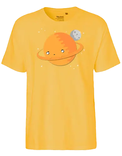 Sad Saturn - planet, sad, traurig, cute, niedlich, kawaii, science, wissenschaft, astronomie - Fairtrade T-Shirt
