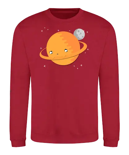 Sad Saturn - planet, sad, traurig, cute, niedlich, kawaii, science, wissenschaft, astronomie - Sweatshirt