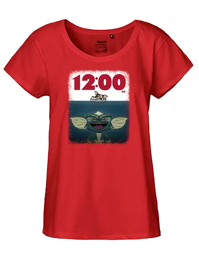 12:00 am - gremlins, mogwai, jaws, der weiße hai, Mitternacht, horror - Fairtrade Girl Shirt