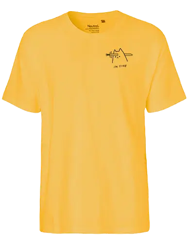 I´m Fine Cat - Sword - cat, katze, pocket, I'm fine - Fairtrade T-Shirt