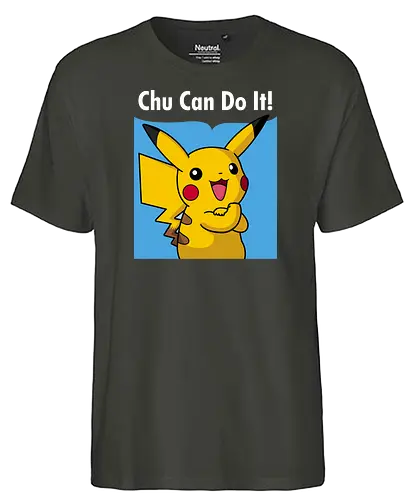 Chu can do it! - pocket, monster, thunder, You can do it, electro, elektro, mouse, maus - Fairtrade T-Shirt