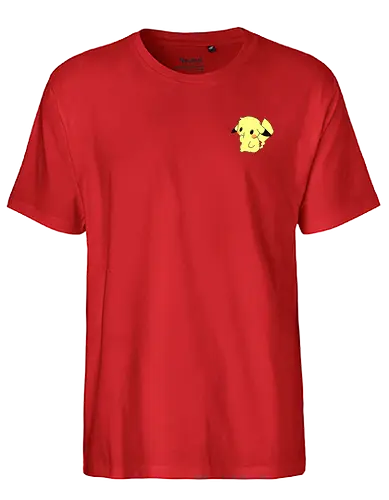 #025 - Yellow Mouse - pocket, monster, yellow, starter, electric - Fairtrade T-Shirt