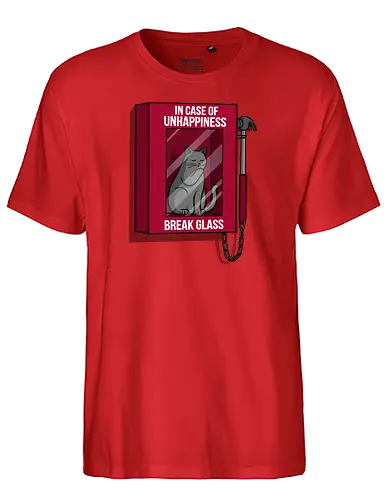 Happiness Cat - happy, Emergency, cat, katze, cute - Fairtrade T-Shirt