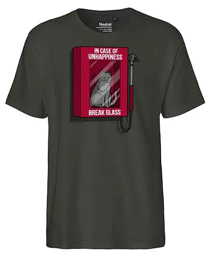 Happiness Cat - happy, Emergency, cat, katze, cute - Fairtrade T-Shirt