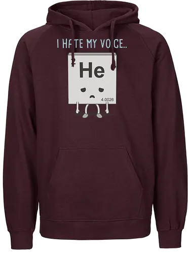 i hate my voice - Helium, HE, element, Gas, chemie, chemistry - Fairtrade Hoodie