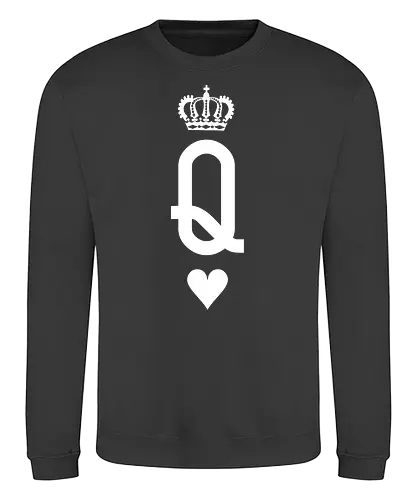Queen - queen, königin, karte, kartenspiel, fun - Sweatshirt