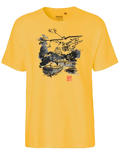 Bridge - sumi-e, art, japan, nippon, Edo - Fairtrade T-Shirt