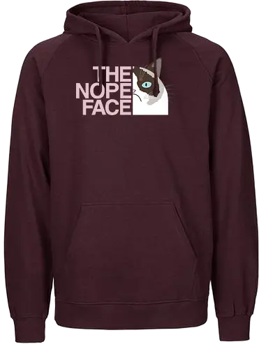 The nope Face - north, nope, grumpy cat, cat, katze, mashup - Fairtrade Hoodie