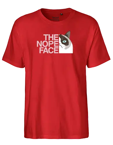 The nope Face - north, nope, grumpy cat, cat, katze, mashup - Fairtrade T-Shirt