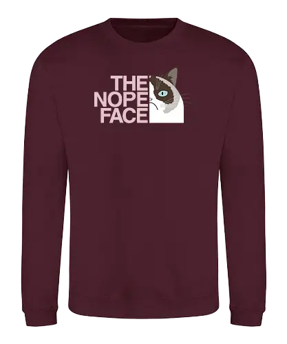 The nope Face - north, nope, grumpy cat, cat, katze, mashup - Sweatshirt