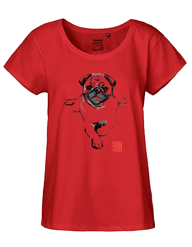Carlie On The Floor - mops, hund, tier - Fairtrade Girl Shirt