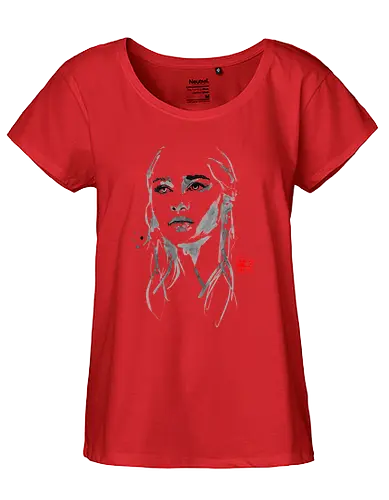 Dragonqueen - serie, feuer, eis, lied, queen, dragons, sumi-e, throConsole - Fairtrade Girl Shirt