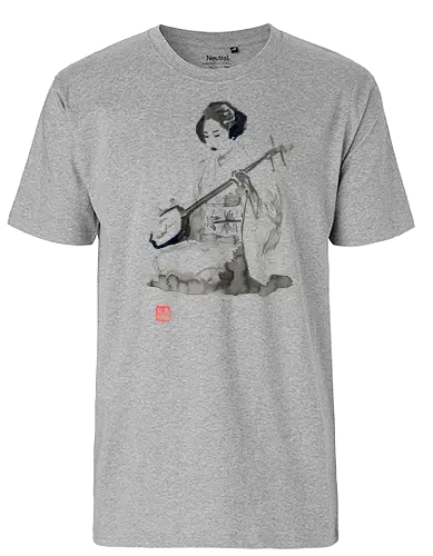 Geisha - japan, nippon, sumi-e, geisha, art - Fairtrade T-Shirt