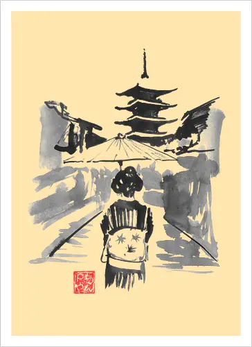 Geisha And Pagode