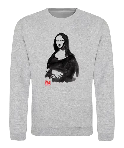 Mona Lisa - mona lisa, traditional art, sumi-e, da vinci, leonardo da vinci - Sweatshirt
