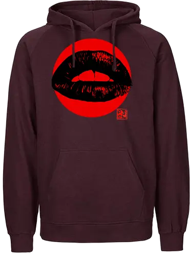 Lips - Lippen, kiss, sumi-e, kunst - Fairtrade Hoodie
