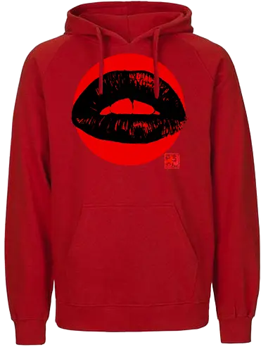 Lips - Lippen, kiss, sumi-e, kunst - Fairtrade Hoodie