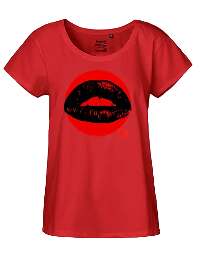 Lips - Lippen, kiss, sumi-e, kunst - Fairtrade Girl Shirt