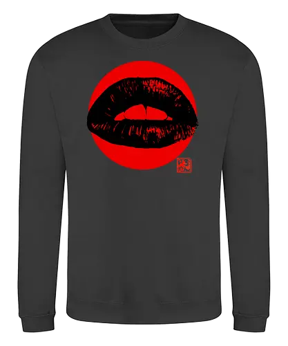 Lips - Lippen, kiss, sumi-e, kunst - Sweatshirt