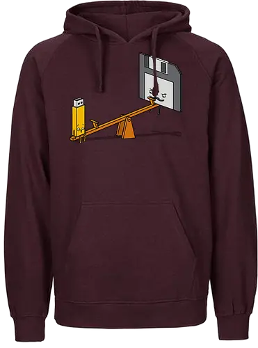 Rockerprank - it, Wippe, Usb Stick, Floppy Disk, Diskette - Fairtrade Hoodie