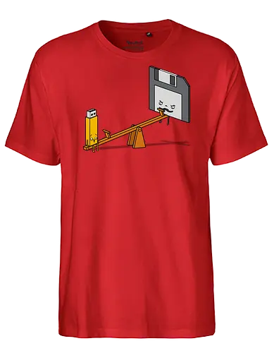 Rockerprank - it, Wippe, Usb Stick, Floppy Disk, Diskette - Fairtrade T-Shirt