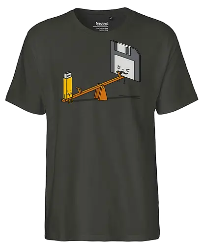 Rockerprank - it, Wippe, Usb Stick, Floppy Disk, Diskette - Fairtrade T-Shirt