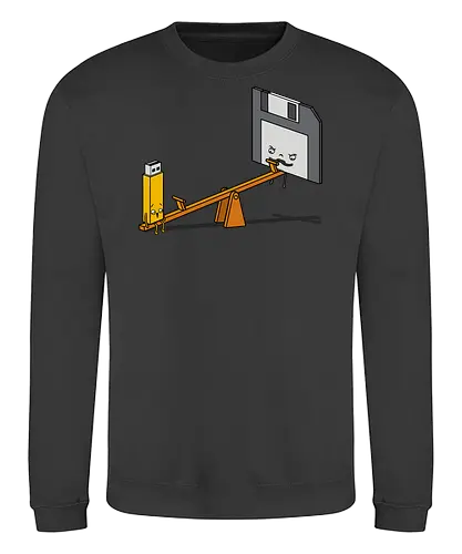 Rockerprank - it, Wippe, Usb Stick, Floppy Disk, Diskette - Sweatshirt