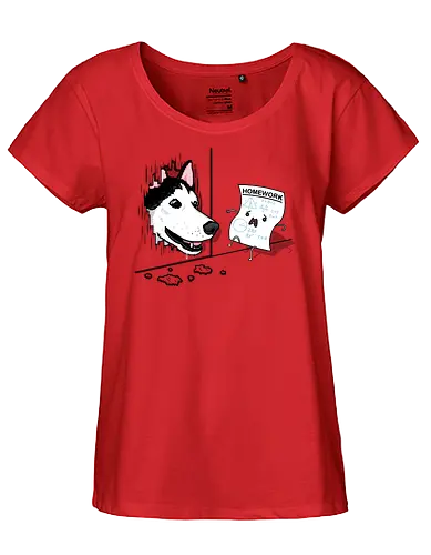 Homework in Panic! - Homework, dog, Hat mein Hund gefressen, Hausaufgaben, fun - Fairtrade Girl Shirt