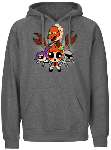 Futurepuffs! - scifi, cartoon, mashup, Futur, Puff, power - Fairtrade Hoodie