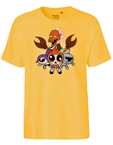 Futurepuffs! - scifi, cartoon, mashup, Futur, Puff, power - Fairtrade T-Shirt