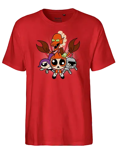 Futurepuffs! - scifi, cartoon, mashup, Futur, Puff, power - Fairtrade T-Shirt