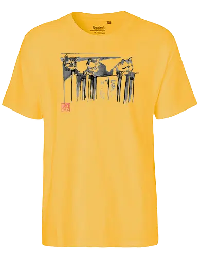 cats on books - cat, neko, katze, book, art, sumi-e, kunst - Fairtrade T-Shirt