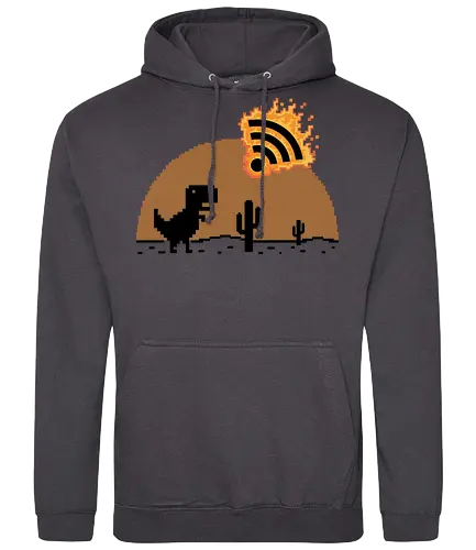 Apocalypsis signal! - dino, Extinction, Wireless, apocalypse, dinosaur, fun, it - Standard Hoodie