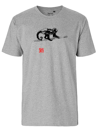 monkey - monkey, sumi-e, animal, affe, Äffchen - Fairtrade T-Shirt