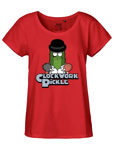 A Clockwork Pickle! - rick, pickle, mashup, Clockwork, Orange, movie, cartoon, serie - Fairtrade Girl Shirt
