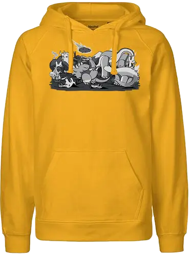 Cubist Extinction! - dino, Meteorite, Extinction, Cubism, Kubismus, kunst, art - Fairtrade Hoodie
